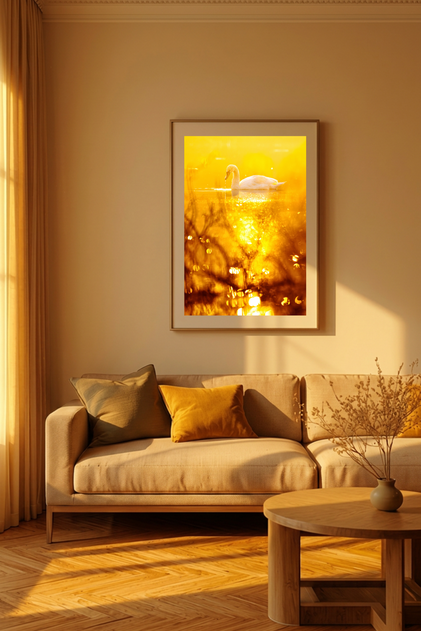 schwan wandbild